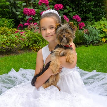 girl with dog