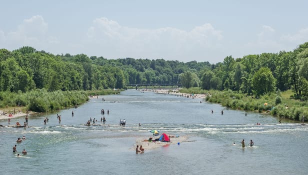 View of the Isar in Munich,Germany
