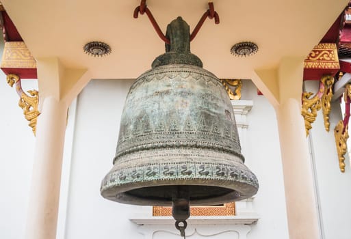 Metal bell in buddhist temple Chiang Mai, Thailand