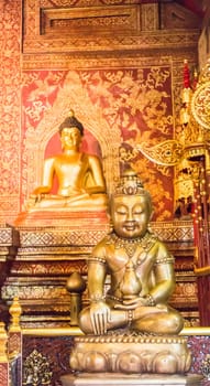 "Phra Sihing Buddha"" and buddha statue in Phra Singha temple Chiang Mai, Thailand"