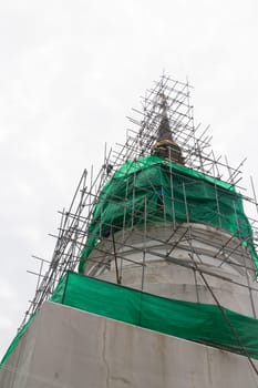 Reconstruct pagoda in phra singha temple is a public place