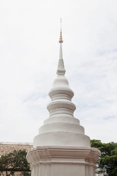 White pagoda in phra singha temple is a public place