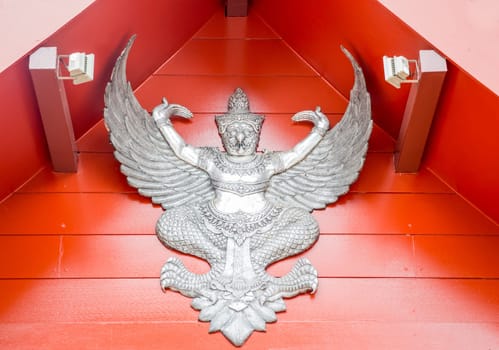 Thai lanna garuda lacquer work silver, stock photo