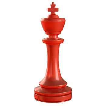 Red glass chess piece isolated. Clipping path included.