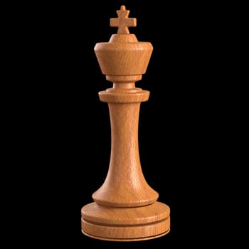 Wooden chess piece isolated. Clipping path included.