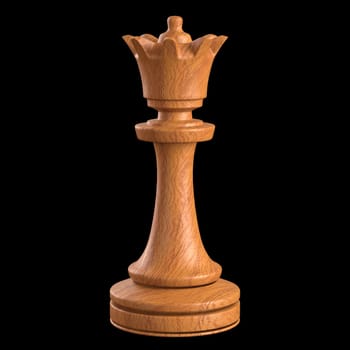 Wooden chess piece isolated. Clipping path included.