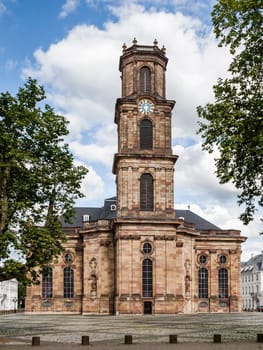 An image of the famous church Ludwigskirche in Saarbrücken Germany