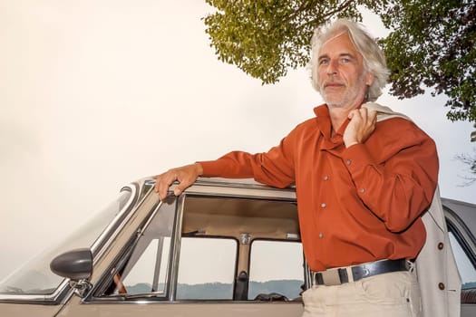 An image of a man in suit outdoor