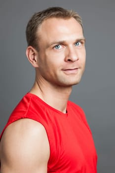An image of a handsome man with a red shirt