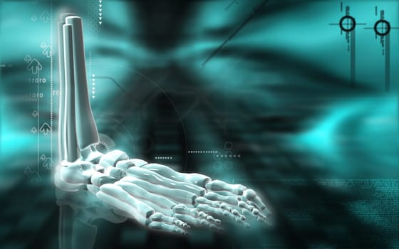 Digital illustration of Leg bone in colour background