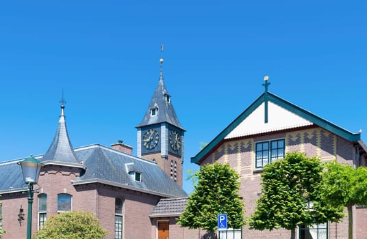 skyline of Urk, a small fishermen's village in the netherlands