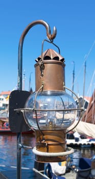 brass ship lantern in dutch harbor
