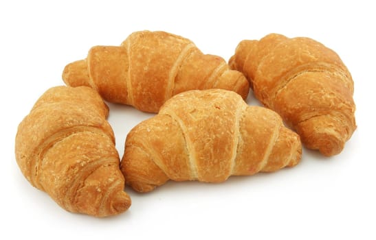 Group of Croissants Isolated on White Background