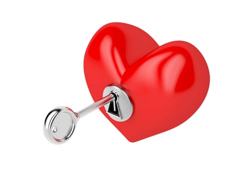 Key opens the red heart