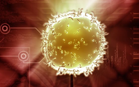 Digital illustration of Monocyte Virus in colour background
