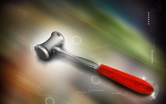 Digital illustration Medical Hammer in colour background