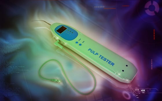 Digital illustration of pulp tester in colour background