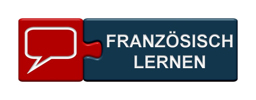 Puzzle Button Red Blue: Learn French