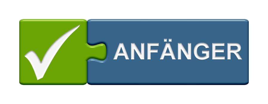 Puzzle button green blue: Beginner