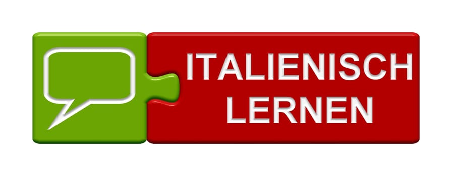 Puzzle Button Red Green: Learn Italian