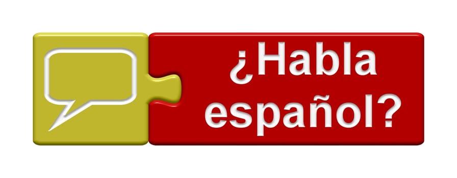 Puzzle button yellow red: "Habla espa""ol?"