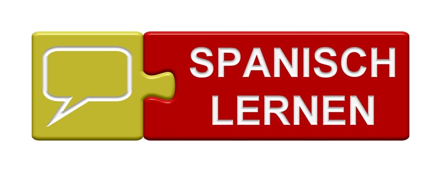 Puzzle Button Red Yellow: Learn Spanish