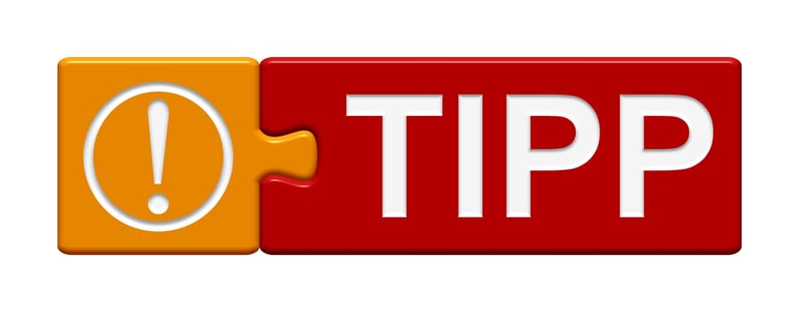 Puzzle button orange red: Tip