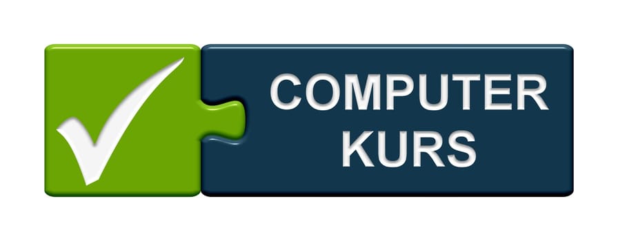 Puzzle button green blue: Computer course