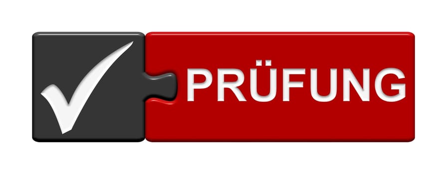 Puzzle button grey red: Exam