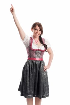 Bavarian girl points her finger