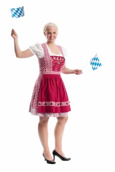 Blonde Bayrin with flags