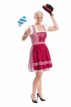 Blonde Maid with Flag