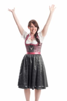 Bavarian girl points her finger