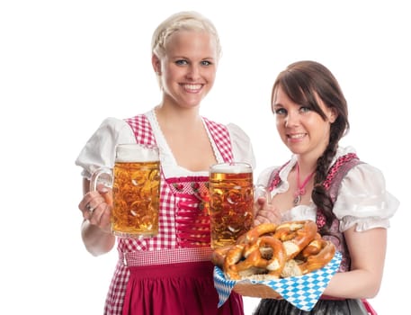 2 Bay tins with beer and pretzels