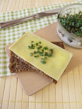 Cheese bread with broccoli sprouts