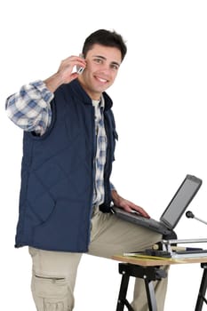 Tiler booking new job over the phone