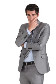 Businessman looking worried