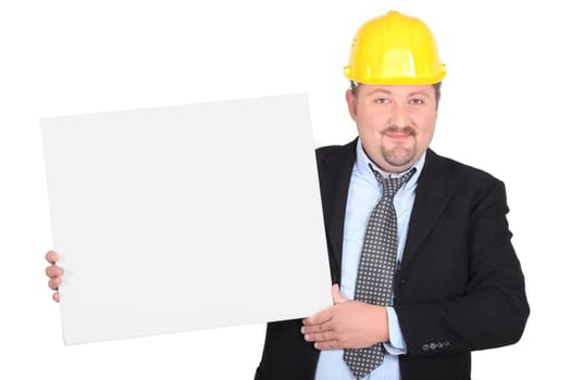 a construction company ceo showing a white panel