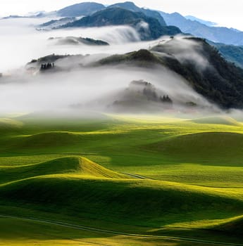 sunset in the mountains landscape for adv or others purpose use