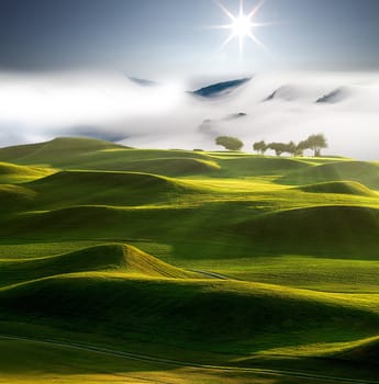 sunset in the mountains landscape for adv or others purpose use