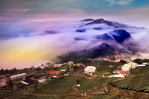 mountain landscape in winter by night for adv or others purpose use