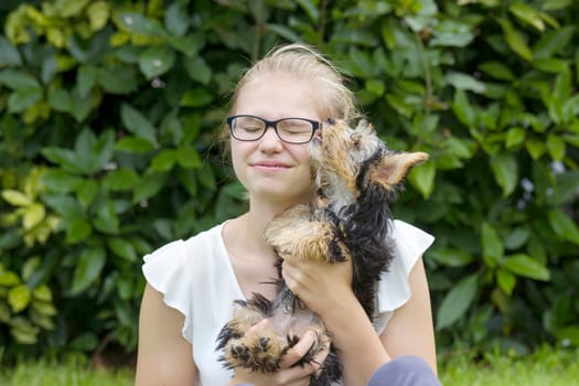 young girl and her dog