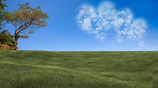 Picture of a a heart cloud on blue sky for adv or others purpose use