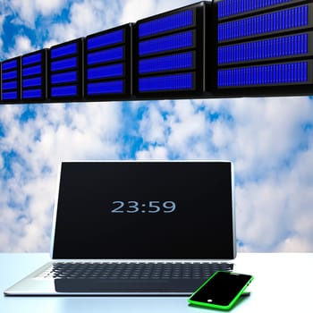 Cloud computing, technology connectivity concept for adv or others purpose use