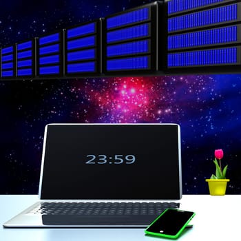Cloud computing, technology connectivity concept for adv or others purpose use