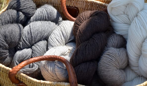 A basket full of wool