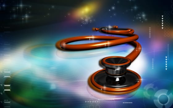 Digital illustration of stethoscope in colour background