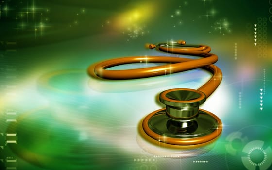 Digital illustration of stethoscope in colour background