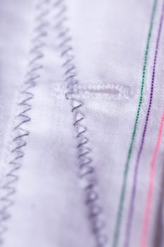 Button strip with button and buttonhole of a blouse as close-up structure texture