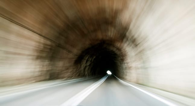 Abstract speed motion in urban highway road tunnel